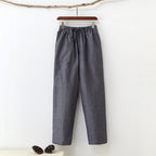 Men's Solid Color Pure Cotton Coarse Fabric Casual Pants - D&A