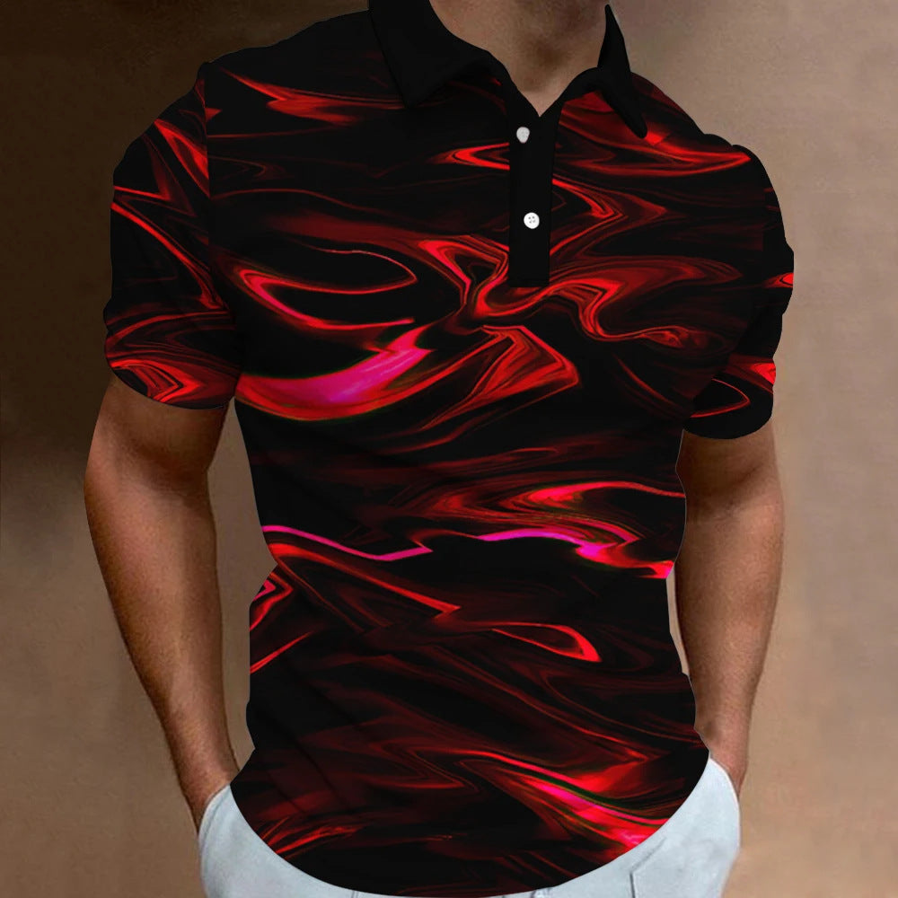 Men's Casual Loose Short Sleeves Plus Size Printed Aurora SLPL2682 - D&A