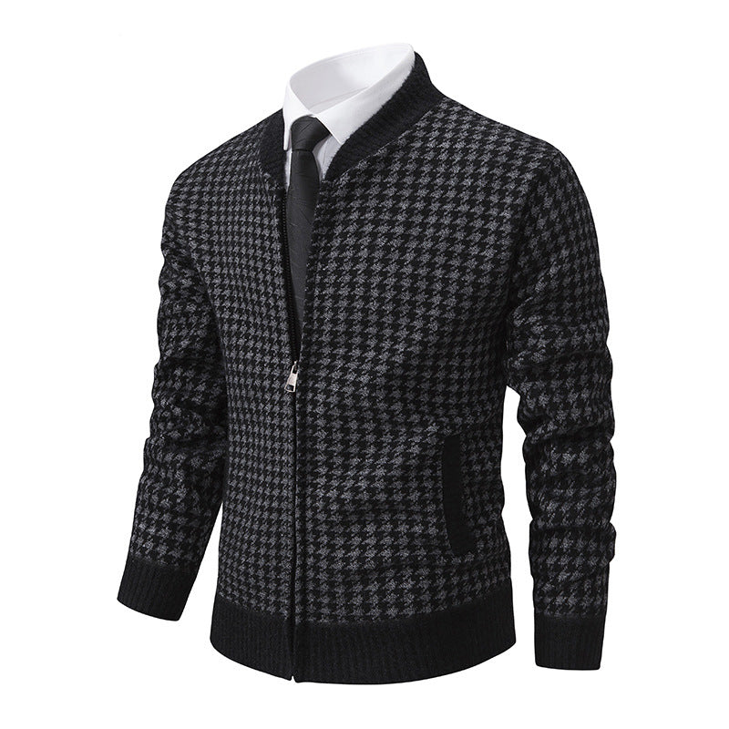 Men's Sweater Coat Cardigan Long Sleeve Knitted Thickened Warm - D&A