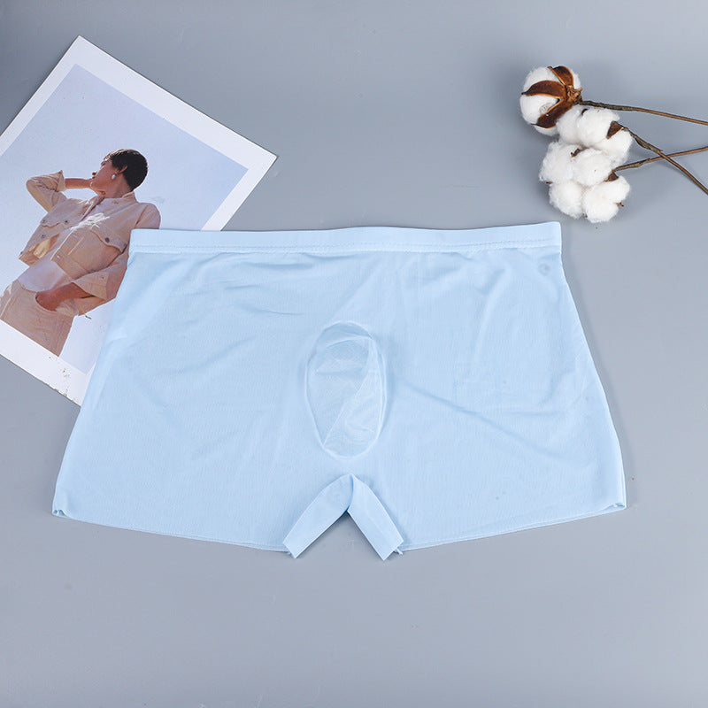 Men's Ultra-thin Seamless Boxers Light Blue - D&A