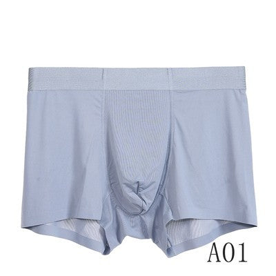 Men's Fashion Ultra-thin Summer Ice Silk Underwear Medium Gray - D&A