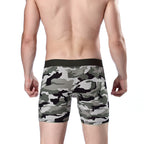Men's Sports Lengthened Camouflage Printed Cotton Boxer Briefs - D&A