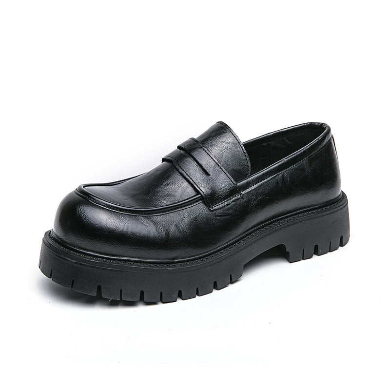 British Style Business Formal Wear Leisure Slip-on Trendy Shoes Black - D&A