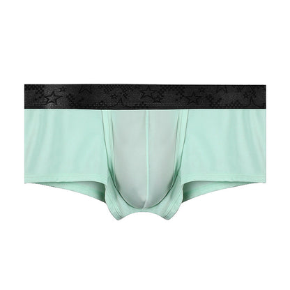 Spermatic Vein Underwear Ice Silk Summer Thin Boys Boyshorts Light Blue - D&A