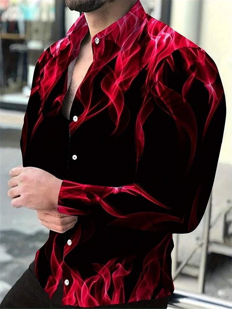 Hawaiian Style Men's Long Sleeve Shirt OUCH70001UN - D&A