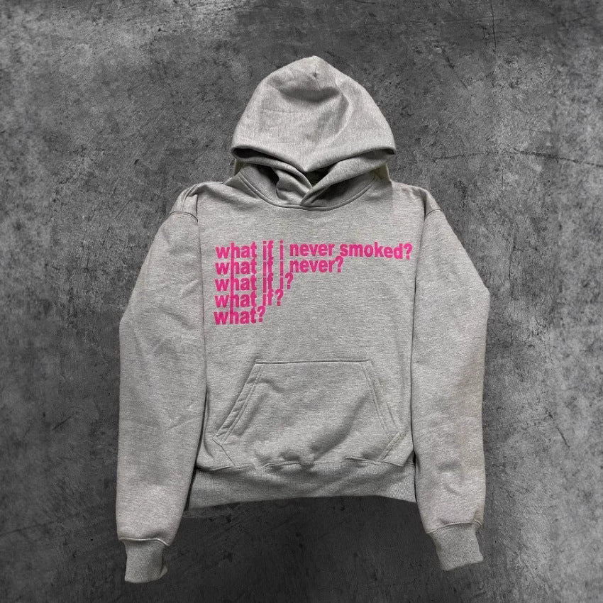 Letter Print High Street Heavy Hooded Sweater - D&A