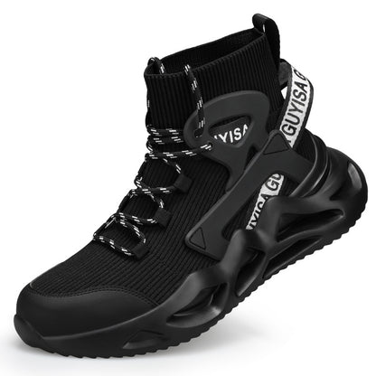 Men's Breathable And Smash-resistant Anti-seepage Steel Toe Cap Work Shoes - D&A