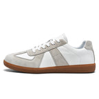 Top Layer Pigskin Leather Sneaker Japanese Canvas Retro Sports Couple Casual Shoes - D&A