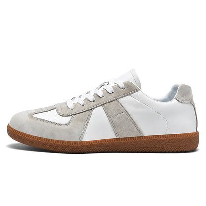 Top Layer Pigskin Leather Sneaker Japanese Canvas Retro Sports Couple Casual Shoes - D&A