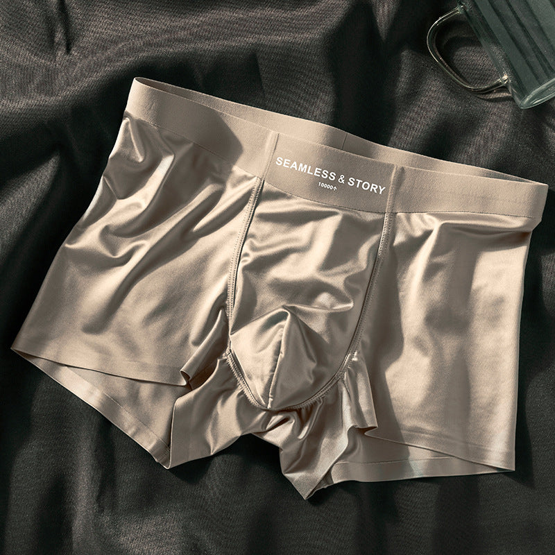 Satin Light Luxury Men's Ice Silk Underwear Light Gray - D&A