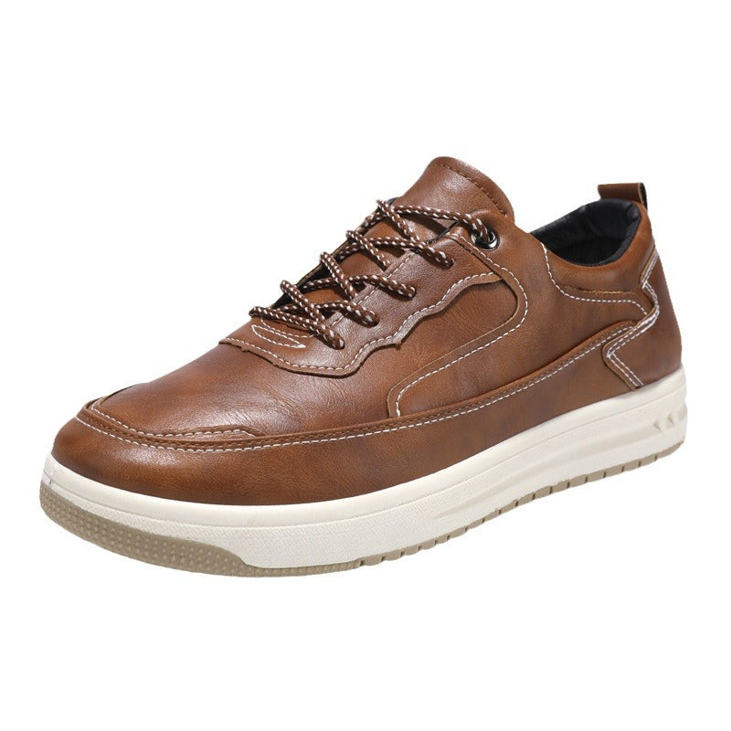 Leather Surface Men's Low-top Sneakers Warm Casual Shoes - D&A