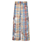Retro Plaid Overalls Men's Loose Straight Casual Pants - D&A
