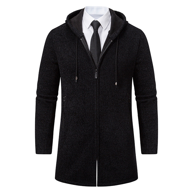 New Men's Chenille Hooded Cardigan Sweater - D&A