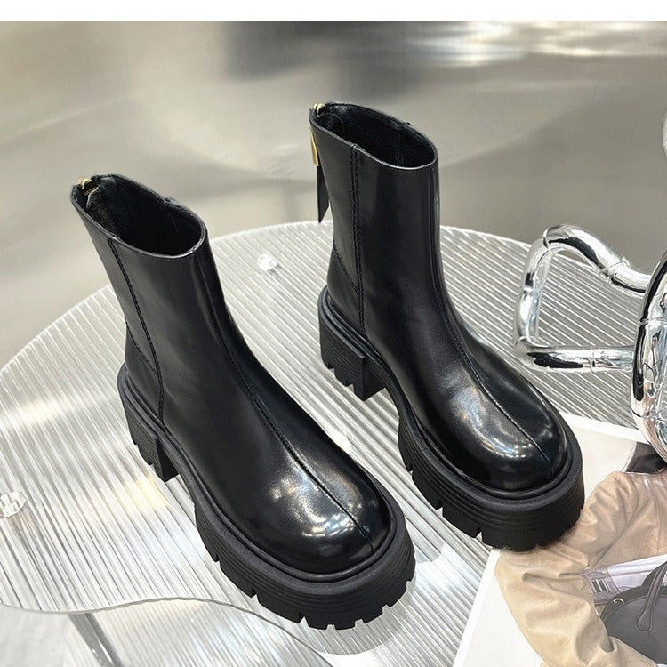 Autumn And Winter Korean Style Thick Bottom Chunky Heel Short Tube Fashion Boots Children - D&A
