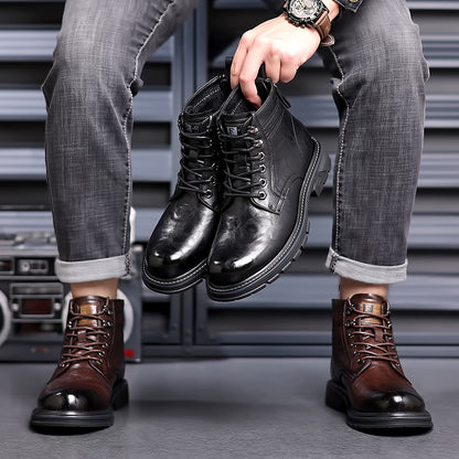 British Style All-matching Work Clothes Ankle Boots Fashion Haulage Motor Leather Boots - D&A