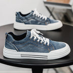 Men's Korean-style Fashion Plus Size Low-top Casual Denim All-matching Sneakers - D&A