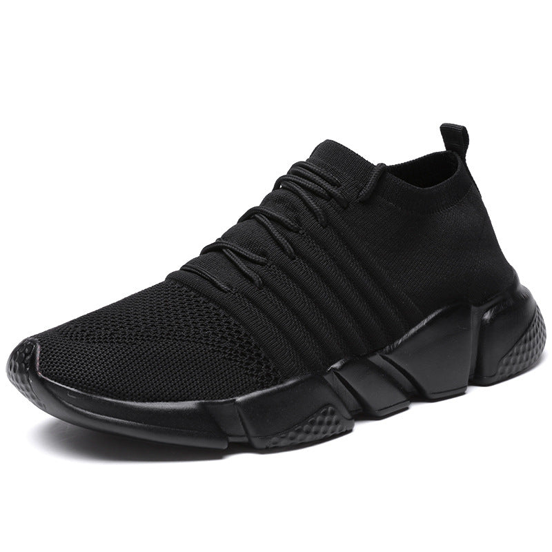 New Lightweight Mesh Surface Running Breathable Casual Shoes All Black - D&A
