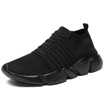 New Lightweight Mesh Surface Running Breathable Casual Shoes All Black - D&A