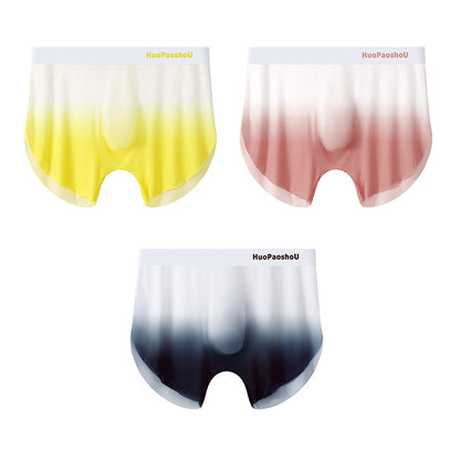 New Ice Silk Huajielong Men's Underwear Yellow Pink Black - D&A
