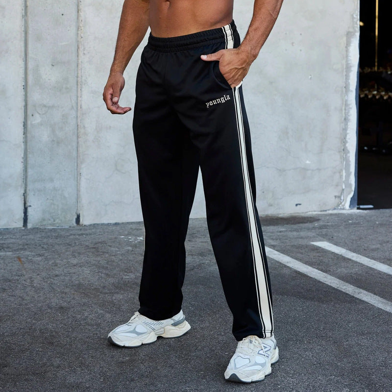 Men's Sports Pants Woven Casual Trousers Gym Sports Straight Pants - D&A