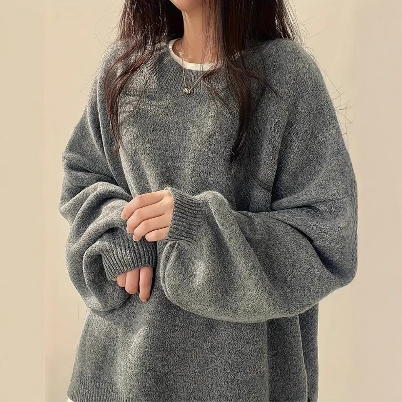 Idle Style Retro Crew Neck Pullover Sweater - D&A