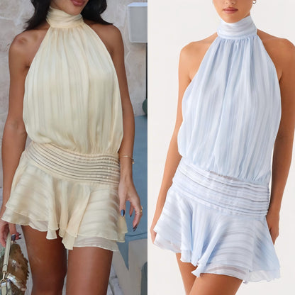 Sleeveless Lace-up Backless Sexy Mini Dress Women - D&A