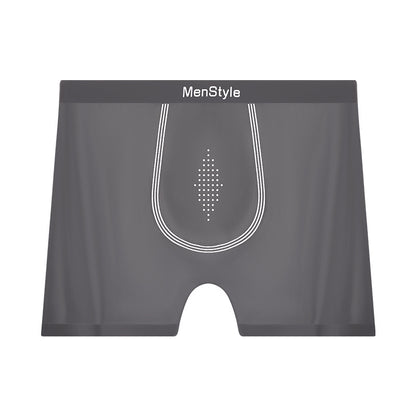 Satin Ice Silk Breathable Single-layer Bottom Crotch Seamless Boxers Dark Gray - D&A