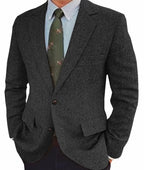 Men's Business Casual Herringbone Suit Jacket - D&A
