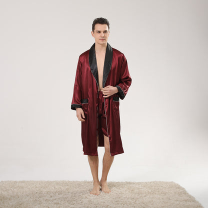 Men's Silk Nightgown Shorts Two-piece Suit - D&A