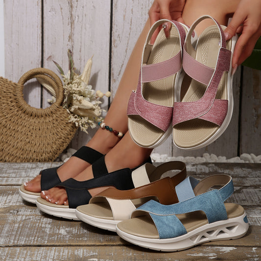 Women's Cloth Platform Beach Sandals - D&A