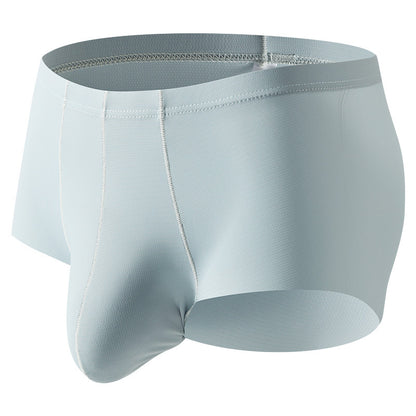 Men's Mid-rise Boxers Ice Silk Solid Color Underwear - D&A