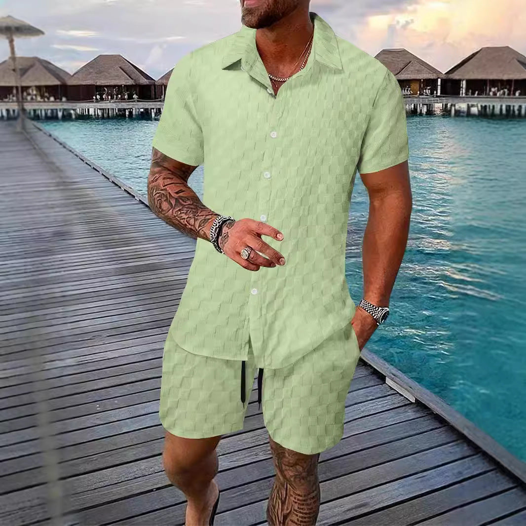 Men's Chemical Fiber Shirt Casual Suit - D&A