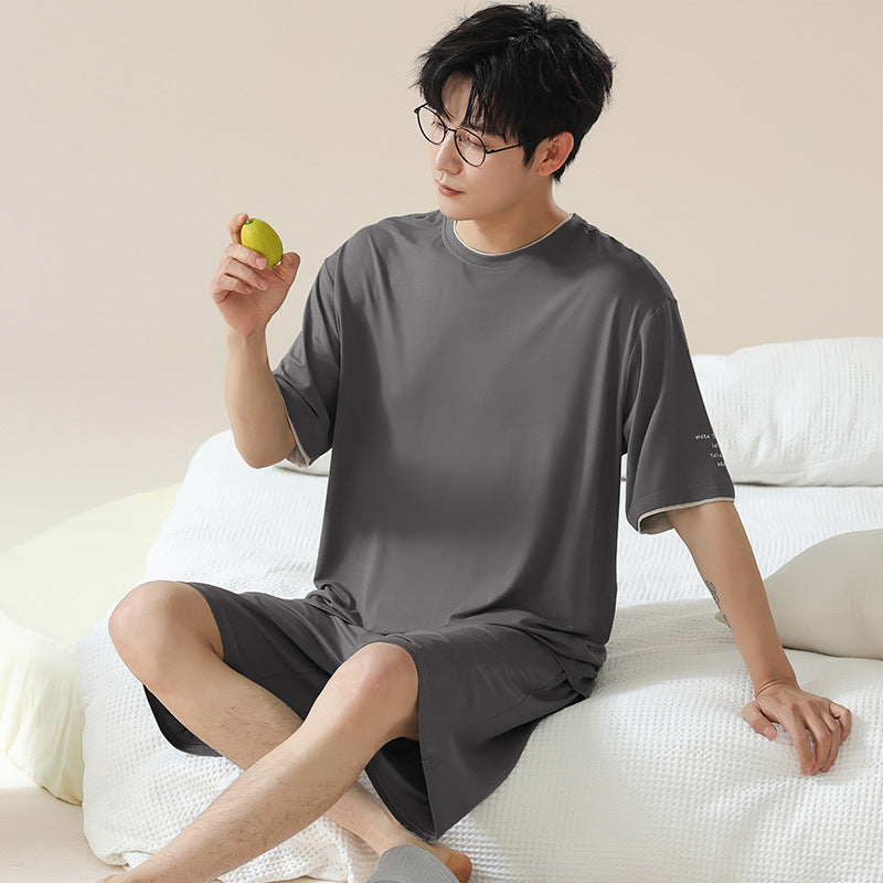 Short Sleeve Cool Wearable Ice Silk Homewear A25489 - D&A