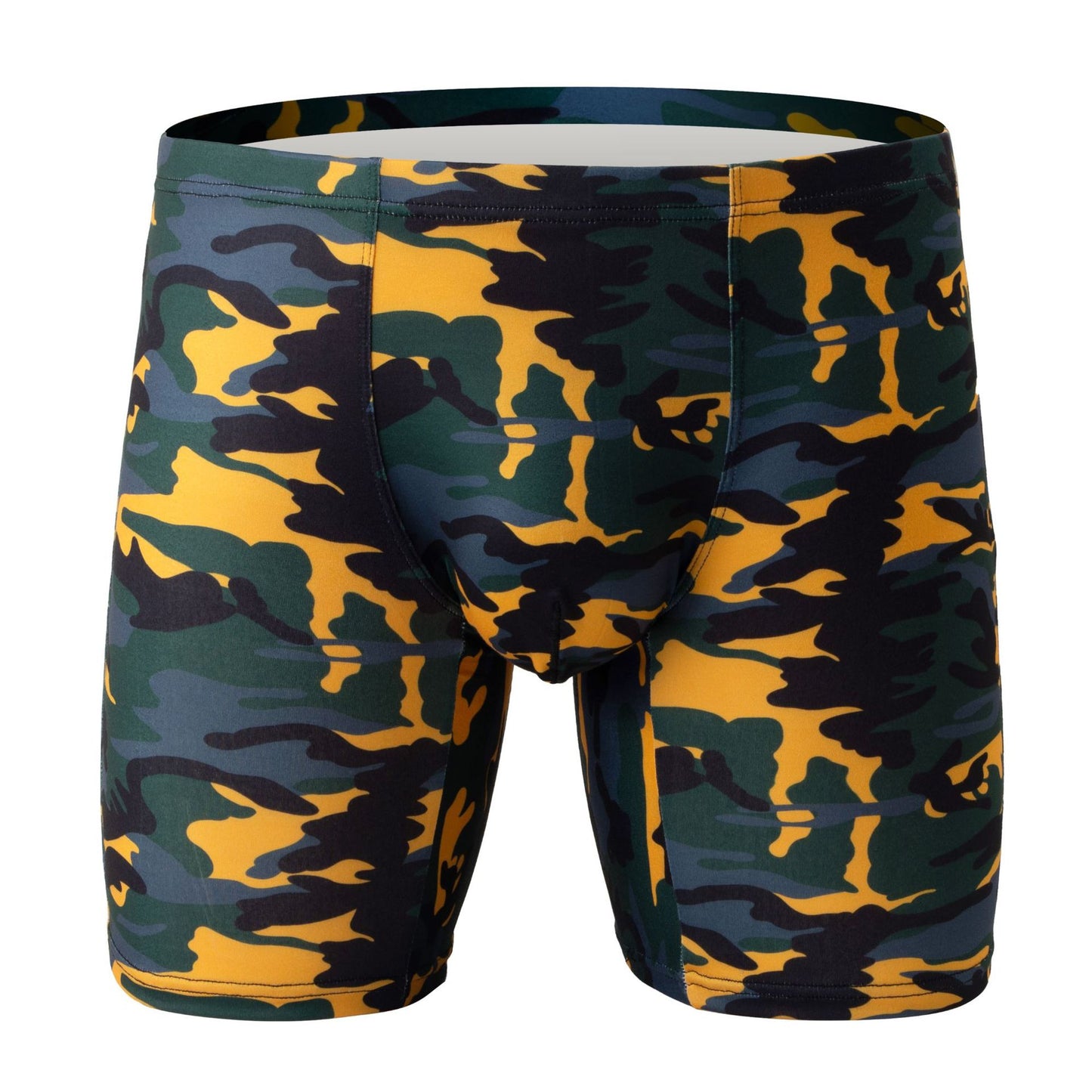 Men's Camouflage Loose U Convex Casual Sports Boxers Green And Yellow Camouflage - D&A