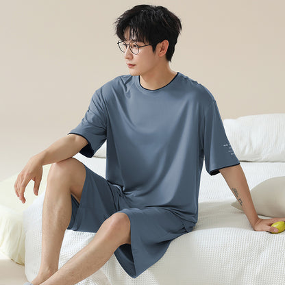 Short Sleeve Cool Wearable Ice Silk Homewear A25476 - D&A