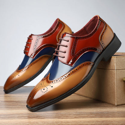 Retro British Style Practical All-match Leather Shoes Mixed Color - D&A