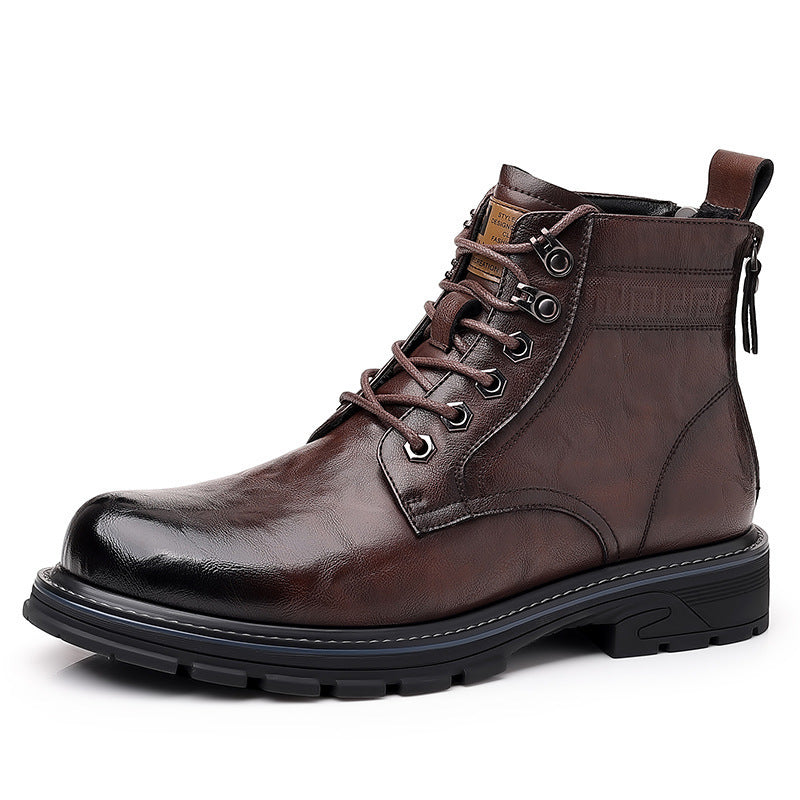 British Style All-matching Work Clothes Ankle Boots Fashion Haulage Motor Leather Boots - D&A
