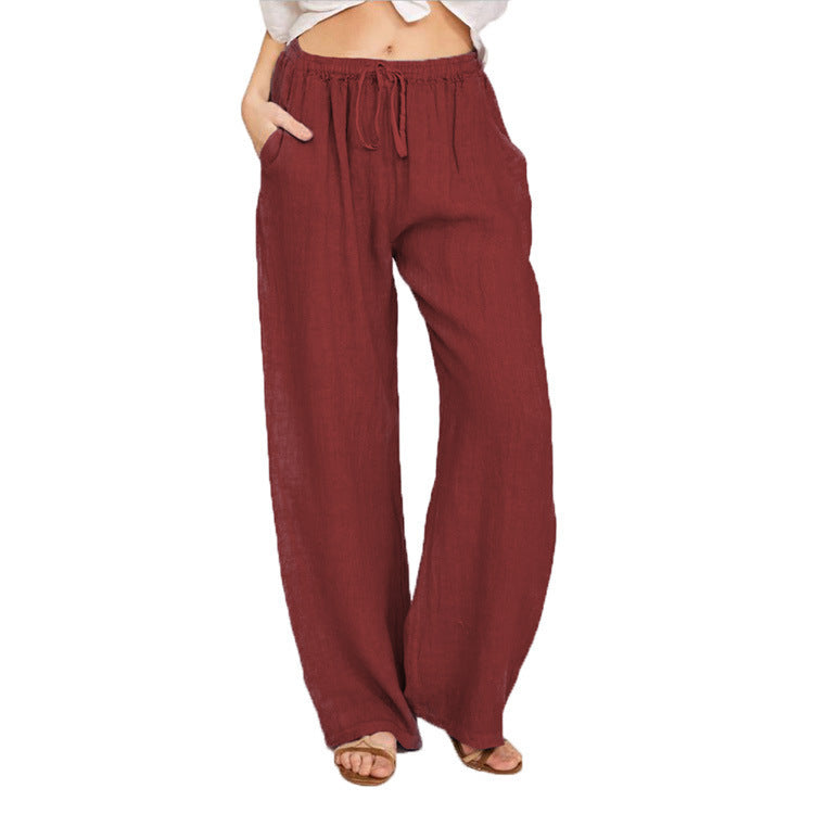Men Track Sweatpants Breathable And Loose Wine Red - D&A