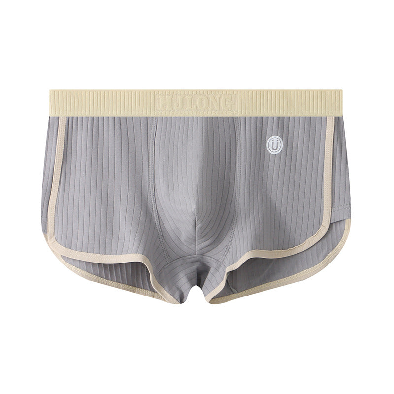 Men's Mid-waist Simple Fashionable Breathable Comfortable Boxers Light Gray - D&A