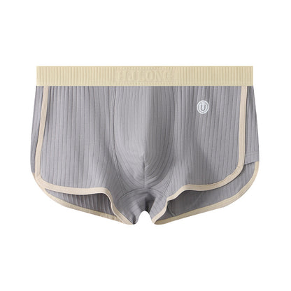 Men's Mid-waist Simple Fashionable Breathable Comfortable Boxers Light Gray - D&A