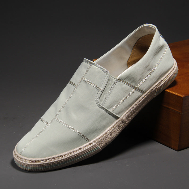 Low Top Sports Canvas Shoes Men's Shoes Gray Green - D&A