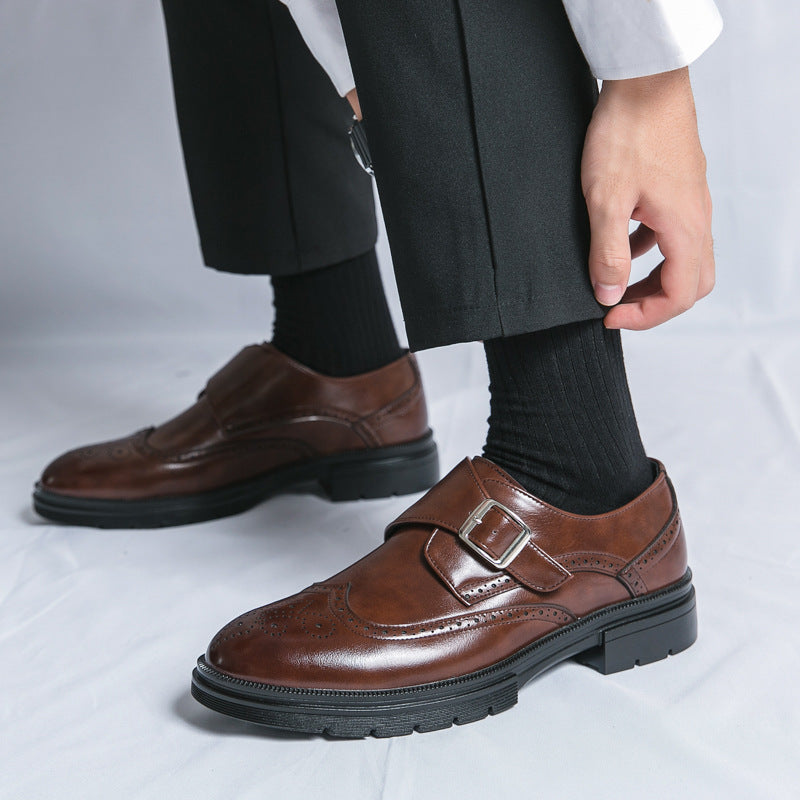 Casual British Pointed Toe Business Formal Wear Working Height-increasing Shoes - D&A