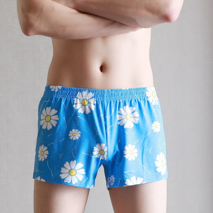 Men's Cotton Underwear Loose Boxer Comfortable Blue - D&A