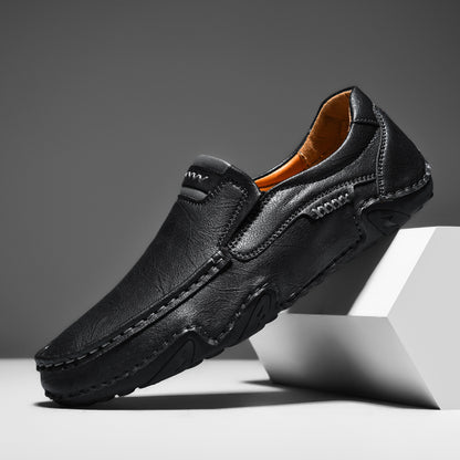 Outdoor Casual Shoes Slip-on Flat Leather Shoes - D&A