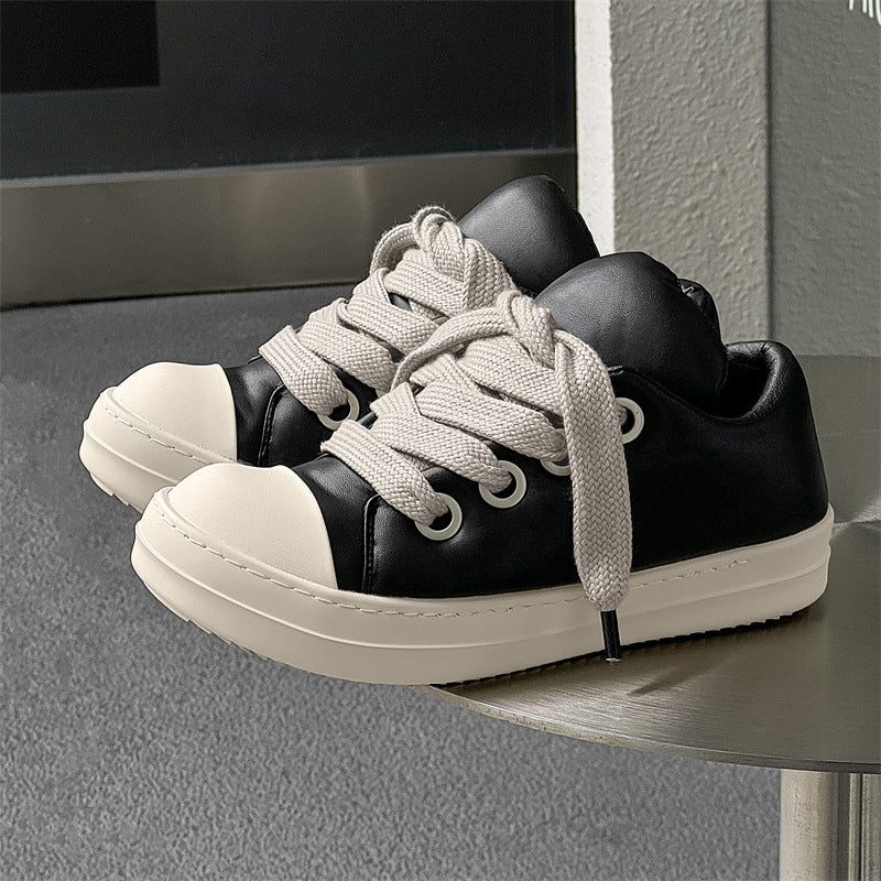 Slip-on Casual Shoes Men's Low-top Raise The Bottom Board Shoes Black - D&A