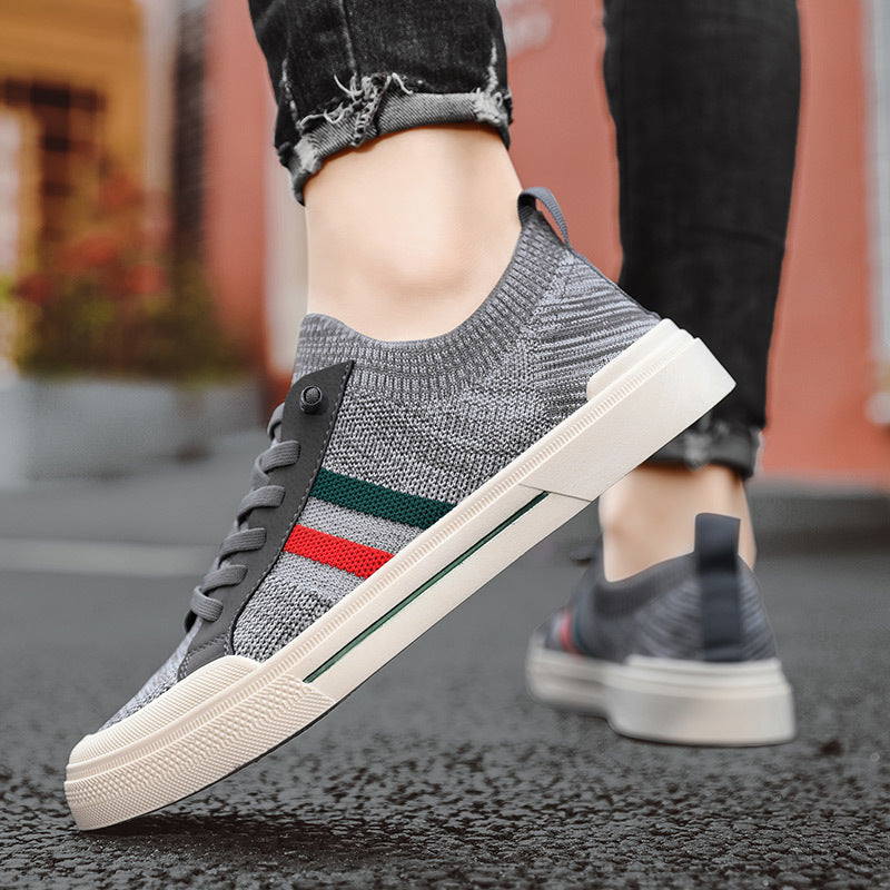 Breathable Thin Knitted Mesh Men's Casual Sneakers Gray - D&A