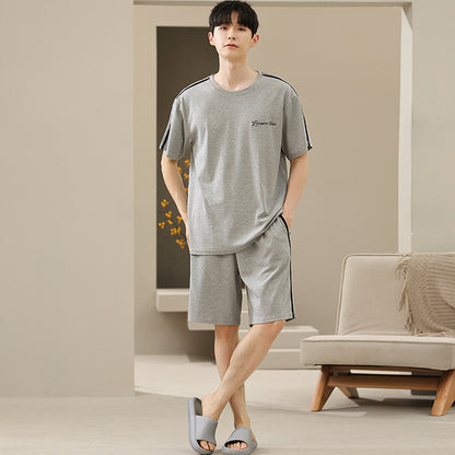 Men's Soft Short Sleeve 2 Casual Plus Size Pajamas Suit - D&A