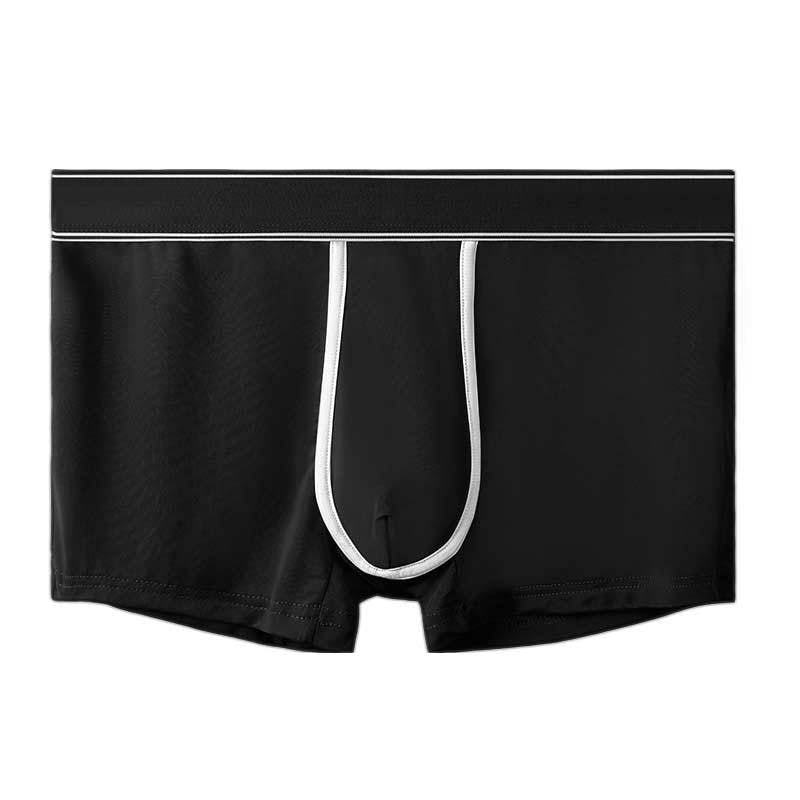 Men's Ice Silk Antibacterial Ultra Thin Sexy Transparent Boys Sports Underwear Black 1pcs - D&A
