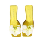 Flower Decoration Open Toe High Heel Slippers Female Summer - D&A