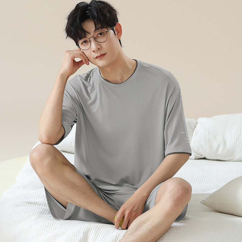 Short Sleeve Cool Wearable Ice Silk Homewear - D&A